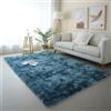 Hearda Tappeto Salotto Pelo Lungo Shaggy, Tappeto Peloso per Camera da Letto Morbido e Soffice Tie Dye Tappetino Peloso Pelo Lungo Moderno con Fondo Antiscivolo (Blu scuro C,120x180cm)