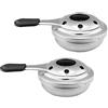 LNJ Bruciatore per alcool, bruciatore per fonduta in acciaio inox, accessorio per fornelli a spirito, pasta combustibile, alcool, mini bruciatore al cioccolato, per campeggio (2 pezzi)