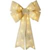 HEBEOT Fiocco natalizio con luci a LED rosse e modalità di illuminazione multiple, timer integrato per una comoda illuminazione festiva, telaio in filo metallico per decorazione esterna (oro
