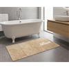 Casa Service LAURA Tappeto Bagno, Camera da Letto, Lavabile e Assorbente, Morbido decorato con scritta Bath (D - Beige, 40x60cm)