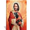 Dalykf Quadro stampato su tela Wall Art Modern HD Poster Keanu Reeves Meme Jesus Portrait Pictures, for Bedroom Home Decoration Nessuna cornice (Size : 30x40cm No Frame)
