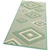 emmevi Tappeto Cucina Rombi Tridimensionali 3D Assorbente Morbido Moderno Antiscivolo 57x270 Verde