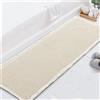 FASCINATDECO Tappeto Bagno Assorbente - Tappeti Bagno Antiscivolo Waffle Assorbente ad Asciugatura Rapida - Tappeto Bagno Antiscivolo Lavabile Morbido in Microfibra (Avorio,60x180 cm)