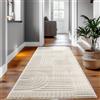 SIMPEX Tappeto Passatoia 80x250 cm Crema, Shaggy Pelo Lungo, Morbido, Tappeto Lungo Stile Scandinavo Boho, Ideale per Ingresso e Corridoio