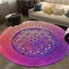 JIEDEDIAM Tappeto rotondo della serie Fiore della Vita verde/viola/galassia per tappetino da yoga, meditazione, guarigione Reiki, arredamento per la casa