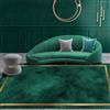 Tappeti Design Rettangolare Tappeto Pelo Corto 110 X 190 CMbordo oro verde smeraldo Grande, Antiscivolo, Lavabile, Cameretta dei Bambini, Soggiorno 110x190cm