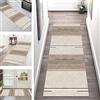 SGLGSTORE Tappeto Passatoia per Corridoio Antiscivolo Lavabile Tappeti Runner 50X120CM Tappeti Bagno Grigio Marrone 3D tappeto cucina moderno Tappeto Runner ingresso interno Soggiorno Antimacchia Tappetino