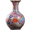 CORGLI Vaso Cinese Decorativo colorato, Ornamenti Cinesi in Porcellana retrò per Soggiorno, Regali Artigianali, vasi Classici in Vaso di Fiori in Ceramica per la Decorazione Domestica, Altezza 36 cm