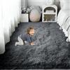 PSHCEE Tappeto Salotto Pelo Lungo 70 x 180 cm Morbido e Antiscivolo Moderno Tappeto Salotto Senza Tempo Elegante per Soggiorno Corridoio Cameretta, Grigio Scuro