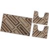 emmevi Tappeto Bagno Moderno Parure Set 3 Pezzi Soffice Shaggy Assorbente Antiscivolo Lavabile Marrone