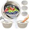 UTTKOJ Set di Scolapasta con Ciotola 4-in-1 - Scolapasta Rotante per Cucina (Brevettato), Grattugie Migliorate e Colini per Alimenti per Pasta Frutta e Verdura, Regali Divertenti per Donne, Gadget da Cucina