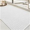FASCINATDECO Tappeto Bagno Assorbente, 50x80cm Tappetino Bagno Antiscivolo, Tappeti Bagno in Ciniglia, Lavabile Asciugatura Rapida Tappetino Bagno Doccia per Bagno, Cucina, Bianco