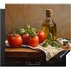 KitchenYeah© Coperchio Piano Cottura Cucina Copri Fornelli Tappetino | 60x52 cm - Induzione Antiscivolo Piastra Protezione Pomodori - Olio d'Oliva - Natura Morta