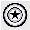 Lily&her friends - Fashion Captain America Grigio Shield Pentagramma Camera da Letto Soggiorno Breve Cristallo Velluto Rotonda Mat Tappeto, Gray Shield, Diameter: 120cm