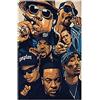 KTGEDH Poster Stampe Biggie Notorious 2pac Jay-Z N.W.A Hip Hop Leggenda Stella Collage Tela Pittura Olio Arte Immagini Parete Soggiorno Home Decor Est e Ovest Rap Poster Stampa su Tela Senza Cornice,50×70cm