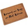 Plancholo Wizards and Trolls Are Most Welcome - Zerbino per ingresso interno ed esterno, per ingresso, garage, patio, aree ad alto traffico, 50 x 85 cm, colore: Marrone
