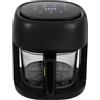 Duoruameng Friggitrice ad aria calda da 3,3 l, 1350 W, con timer e touchscreen, friggitrice ad aria calda, 8 programmi, facile da pulire, nero