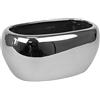 Polnix Coprivaso vaso per piante in ceramica serie Moon ovale, altezza 13 cm, colore: argento