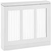 HOMCOM Copritermosifone a Doghe con Antiribaltamento 90x18x84cm Bianco | Copri Termosifone Moderno, per Soggiorno Corridoio Ufficio, in MDF e Acciaio