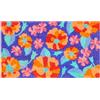 Baroni Home Zerbino Ingresso Casa in Fibra di Cocco Dipinto a Mano, Tappeto da Esterno con Fondo Antiscivolo, Zerbino Resistente e Facile da Pulire, 70x40 cm (Fiori Rossi Sfondo Blu)