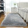 Tomifine Tappeto di Pelle di Pecora Lana Agnello Imitazione Tappeti Pelliccia Sintetica Decorativa Grigio 50 x 80 cm