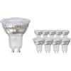 Ledvion - 10X GU10 LED Spot Dimmerabile Dim-Warm, 5W, 2200-3000K, 345 Lumen, Full Glass, Basso Consumo Energetico