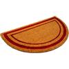 Amicasa Cosmoline - Zerbino COCCOMIO MEZZALUNA Rosso 40x70 cm - Cocco naturale da esterno con bordatura rossa e fondo PVC antiscivolo - Forma mezzaluna per ingresso casa