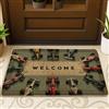 Generic Zerbino per auto da corsa, colorato con formula uno, tappetino di benvenuto per interni ed esterni, decorazione vintage, antiscivolo, impermeabile, antipolvere, facile da pulire, 73 x 43 cm