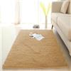 ADUODAO Tappeto morbido per camera da letto, grande tappeto con fondo antiscivolo, tappeto moderno per cameretta dei bambini, area giochi per interni, tappeto shaggy per comodino (80 x 120 cm, kaki)