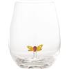 Bloomingville Misa Collection, bicchiere trasparente da 560 ml, realizzato a mano, in vetro soffiato a bocca, con graziosa decorazione a farfalla, unico vetro di alta qualit�, non lavabile in