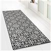 Floordirekt Tappeto passatoia con motivo, realizzato su misura, per cucina, corridoio e soggiorno, ornamento vintage a griglia orientale (80 x 500 cm, Wexford)