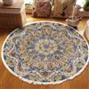 Tomifine Tappeto Bohémien Rotondo Antiscivolo Lavabile in Lavatrice Morbido Tessuto per Soggiorno Camera da Letto Cucina Vintage Corridoio Sala (80 cm, Blu Grigio)