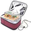 Jwthee Forno Portatile, Lunch Box Elettrico Scaldavivande Lunch Box Riscaldato Mini Forno 5V con Cavo USB, Fodera in Foglio di Alluminio, Microonde Portatile Personale per Ufficio (Vino Rosso)
