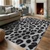 Generico Tappeto Salotto Leopardato, 160x200 cm, Tappeto Motivo Grigio Astratto Animali per Decorazioni Casa Camera da Letto, Lavabile in Lavatrice Antiscivolo Pelo Corto RX219