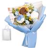 Amagogo Fiori all'uncinetto completati Bouquet lavorato a maglia Girasole fatto a mano all'uncinetto Rosa eterna per San Leggero, BLU