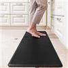 IlGruppone Tappeto Cucina Passatoia Rialzata Lavabile Spessa Antiscivolo Impermeabile Anti Fatica Rimbalzabile Soggiorno Ingresso Ufficio Aderente Antiscivolo Protettivo (Nero, 44x150 cm)
