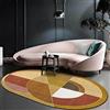 makeups1 Moderno Morbido Tappeto di zona, Tappeto Salotto Pelo Corto Ovale Moderno Vintage Motivo Orientale, Linee geometriche di forma irregolare giallo-marrone, 160 x 230 cm