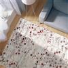 Astra Tappeto di alta qualità firmato Antea - tappeti moderni a pelo corto - tappeti per interni dal design vintage - (160x230 cm, fiori rossi)
