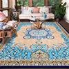 Tappeti Design Tappeto Decorativo Rettangolare 110 X 150 CMStile etnico retrò nobile kaki marrone chiaro blu Moderno Camera da Letto Lavabile Antiscivolo 110x150cm