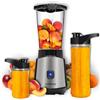 LEHMANN Frullatore Elettrico 1200W, Smoothie Maker 1L con 2 Bottiglie Portatili Senza BPA da 570 ml e 400 ml per Succhi, Smoothie e Frappé, Facile da Pulire, Sistema a 4 lame, Mini Pimer