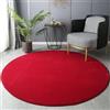 SK Studio Tappeto Rotondo per Soggiorno, fondo antiscivolo, Lavabile Morbido Pelo Corto Morbido per Camera da letto Rosso, 100cm