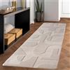 Carpettex, Tappeto Decorativo Boho Scandinavo Crema Monocromatico 80x150 cm, Morbido e Facile da Pulire, Lavabile, Effetto 3D, Tappeto per Soggiorno e Camera da Letto