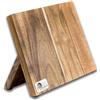 Dellinger KS-0127 - Ceppo magnetico per coltelli in legno e coltelli, in legno di acacacia per una cucina organizzata e ordinata, vuoto, per 4-5 coltelli