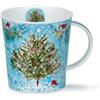 Dunoon Lomond - Tazza natalizia in porcellana fine, motivo: albero di Natale innevato