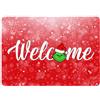 bubbleshirt Tappeto Zerbino Natalizio - Welcome con Grinch | Tappeto Antiscivolo 60x40 cm