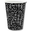 GRADISCO 100 Bicchieri in Carta per Caffe Cappuccino Thè Nero Fantasy 100% Biodegradabili e Riciclabili in Cartoncino Rivestito in PE per Bevande Calde Monouso Usa e Getta (100, 240ml)