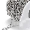 Niiyyjj Catene in acciaio inox da 1 metro per la creazione di gioielli, collane, bracciali, catene rolò a maglie larghe 7 mm