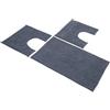 Riad Arredo Set Tappeti Bagno 3 Pezzi in microfibra - Tappeto Assorbente Antiscivolo Morbido - Parure tappetini Bagno con Tappetino e 2 Girowater/Girobidet - Lavabile Lavatrice (Grigio Antracite)