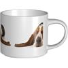 Tcoay Tazze da caffè, colazione, tazza da latte d'avena, tazza da tè, tazza in ceramica, grande, Basset Hound isolato,Bianco,Taglia unica