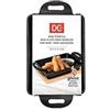 Dc Casa Mini Teglia in Ghisa con Vassoio in Bambù 19x11x3 cm | Teglia Rettangolare per Servire e Cucinare - Elegante e Resistente